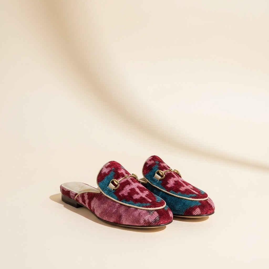 The Ikat Round Mule • Lotus Bloom