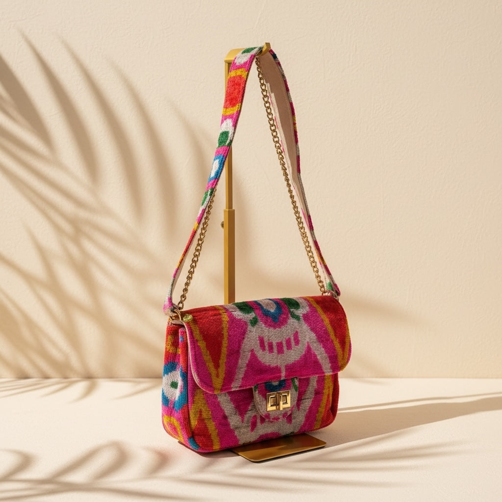 The Ikat Coco Bag • Fuchsia Garden