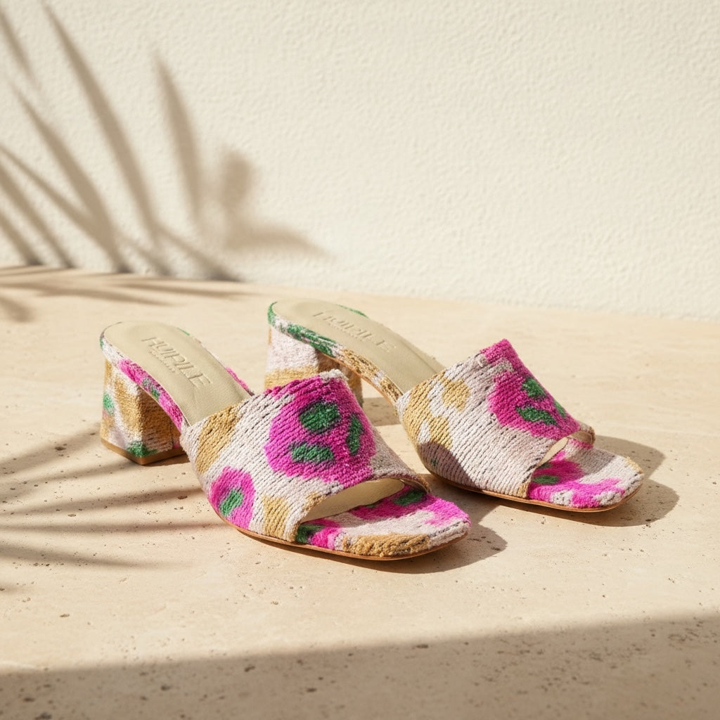 The Ikat Heels Sandals • Cherry blossom