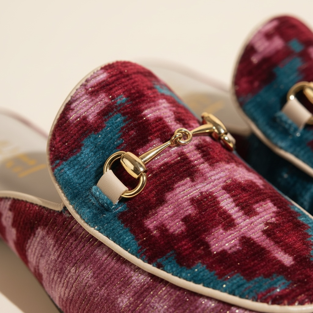 The Ikat Round Mule • Lotus Bloom
