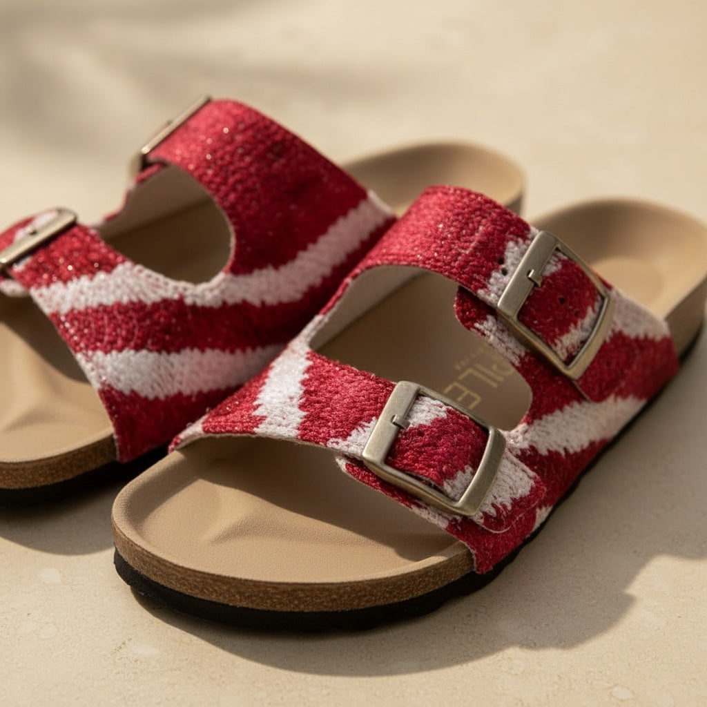 Crimson Wave • The Ikat Buckle Sandal
