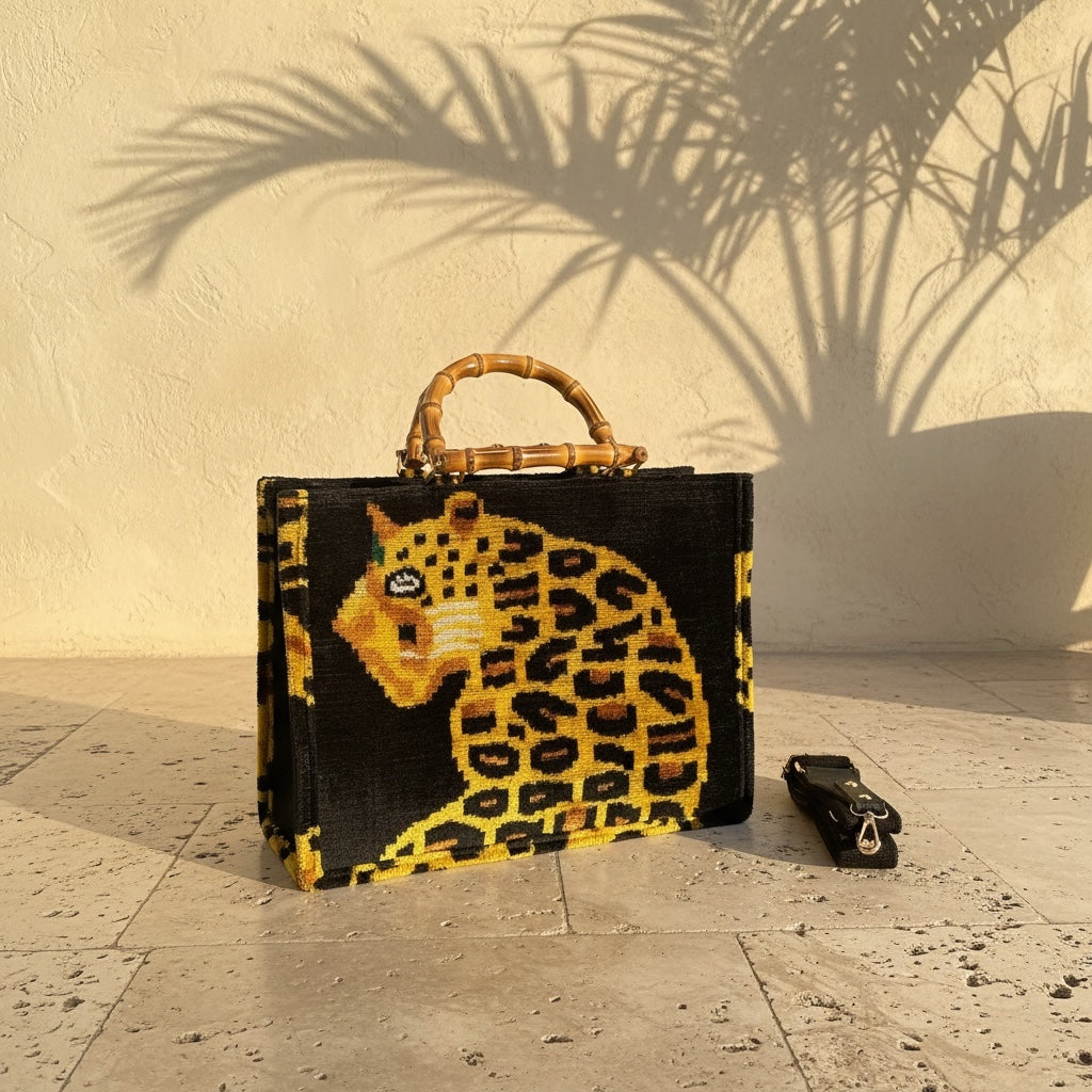 Golden Leopard • The Ikat Bamboo Tote