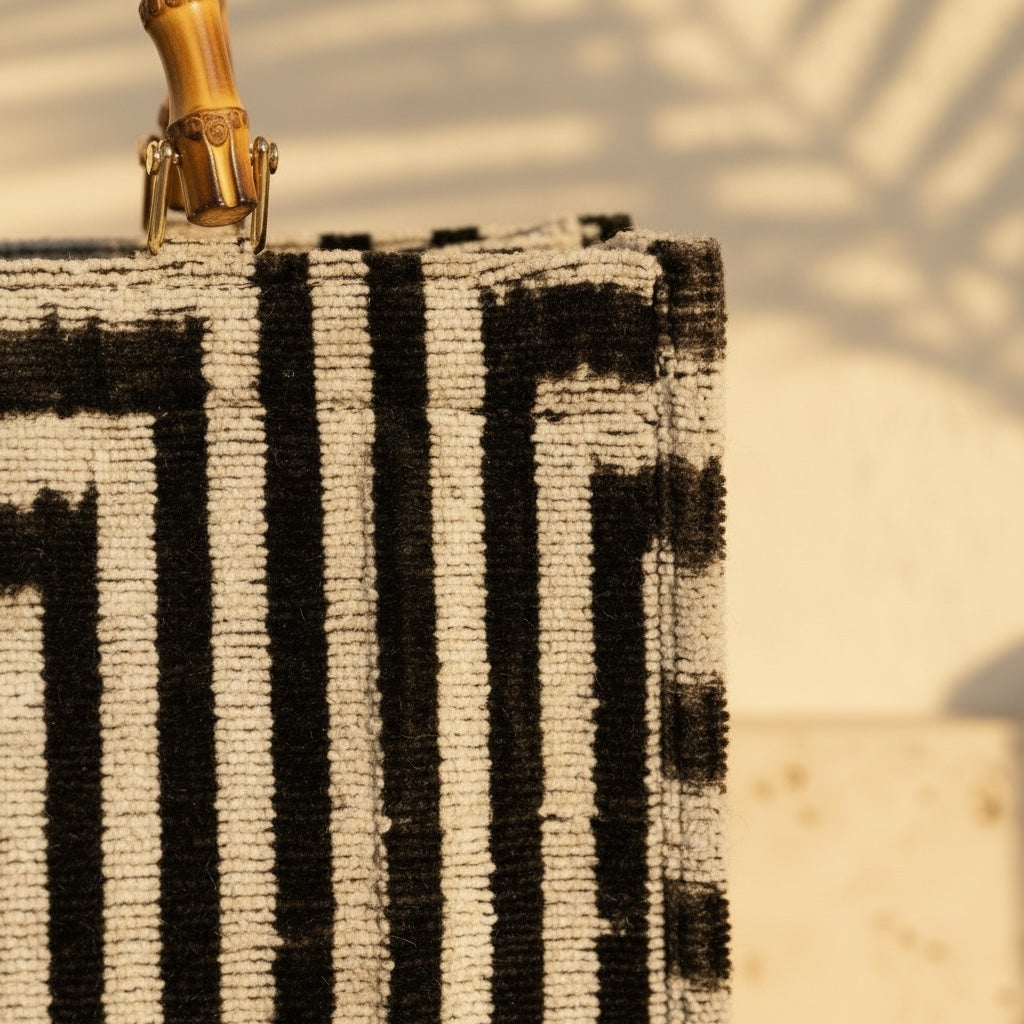 Noir Labyrinth • The Ikat Bamboo Tote