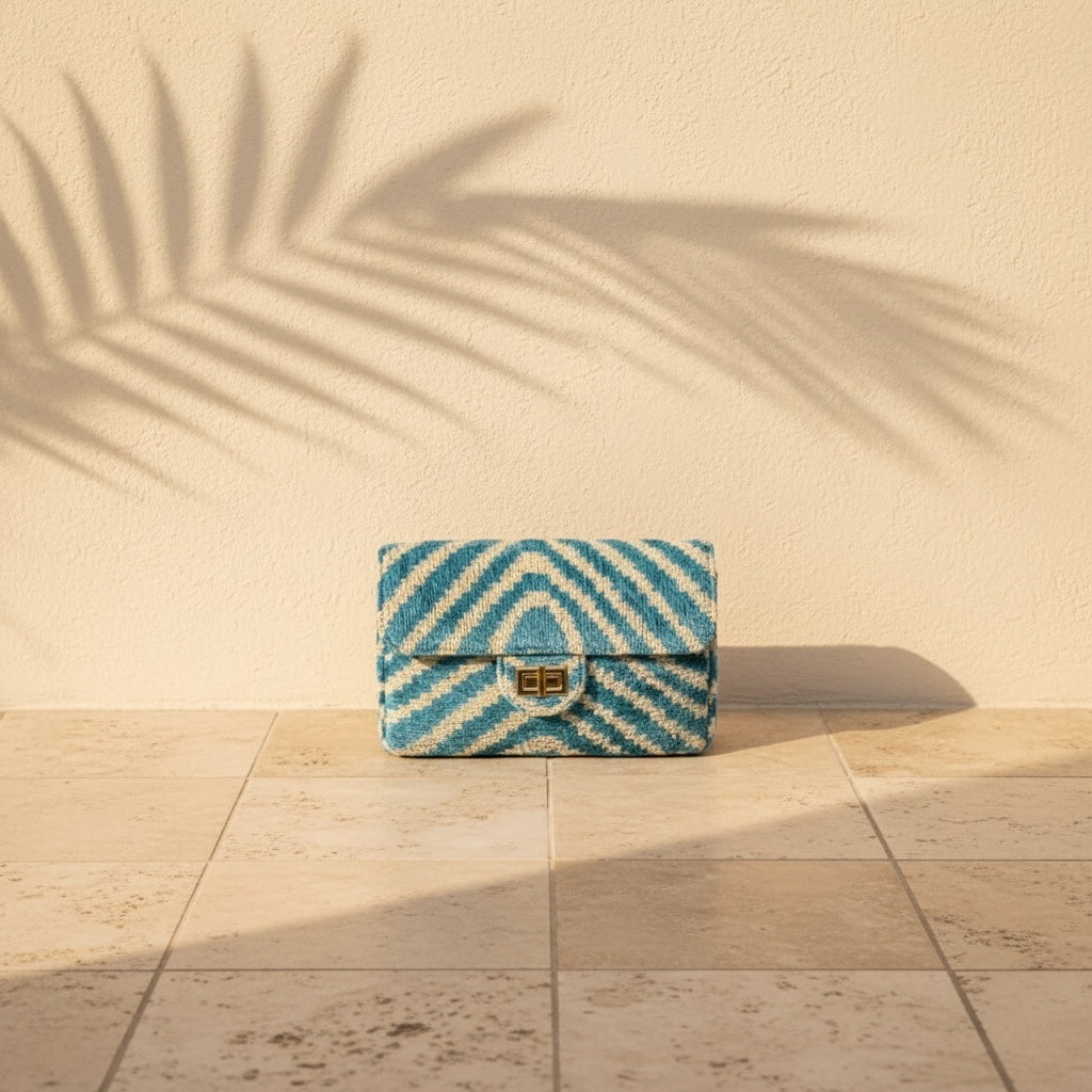 Turquoise Wave • The Ikat Coco Bag