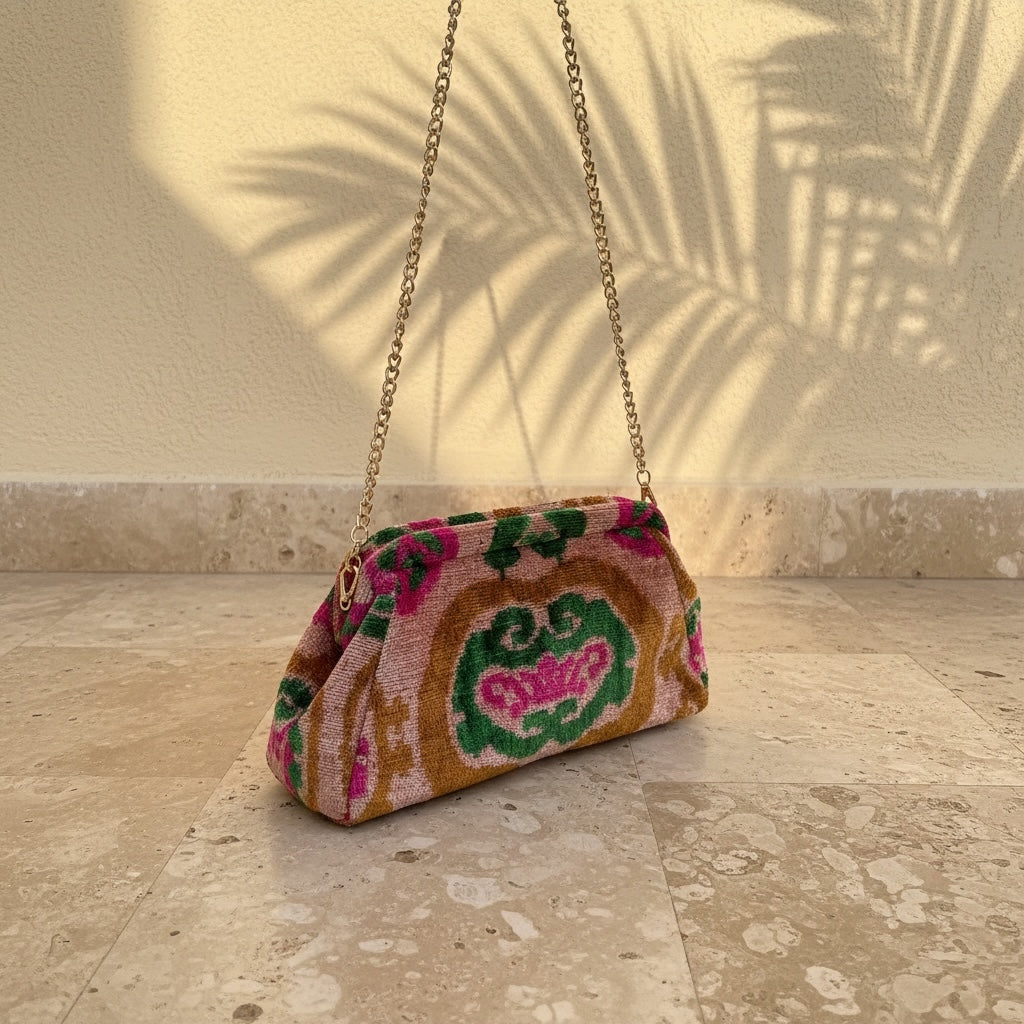 The Ikat Pouch Bag • Cherry Blossom