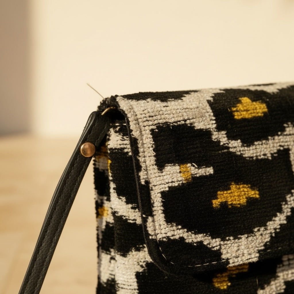 Noir Leopard • The Ikat Clutch Bag