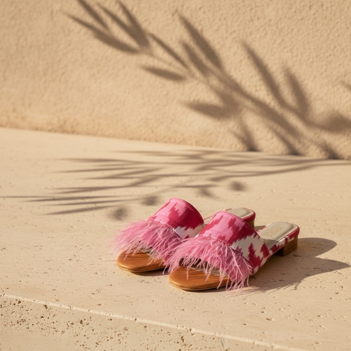 Cherry Glow •The Ikat Feather Sandal