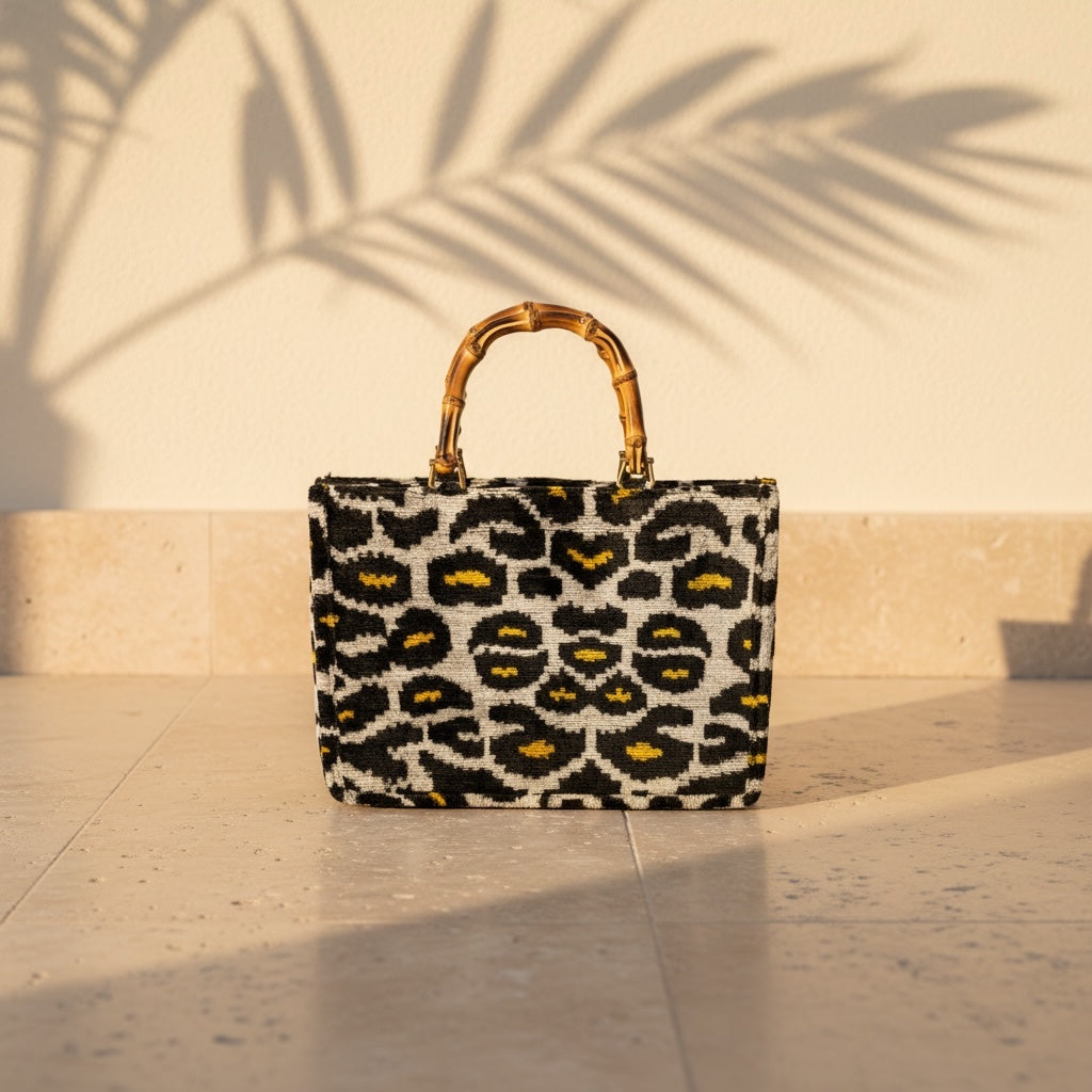 Noir Leopard  • The Ikat Bamboo Tote