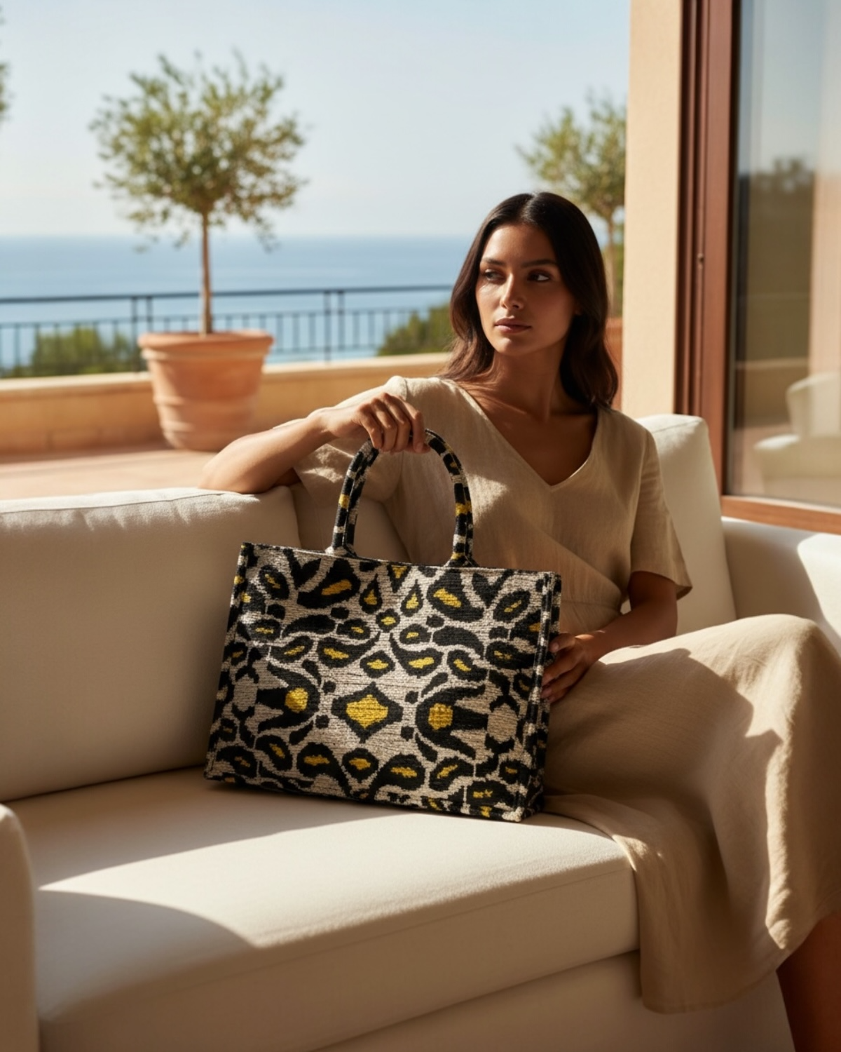 Noir Leopard • • The Ikat Grand Tote