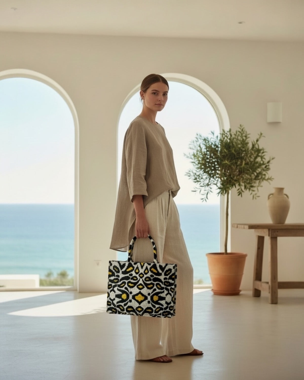 Noir Leopard • • The Ikat Grand Tote