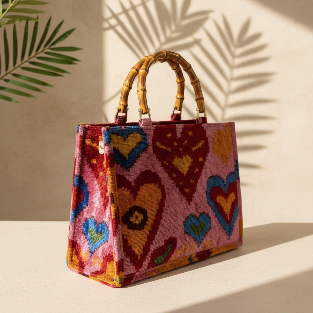 The Ikat Bamboo Tote • Woven Hearts