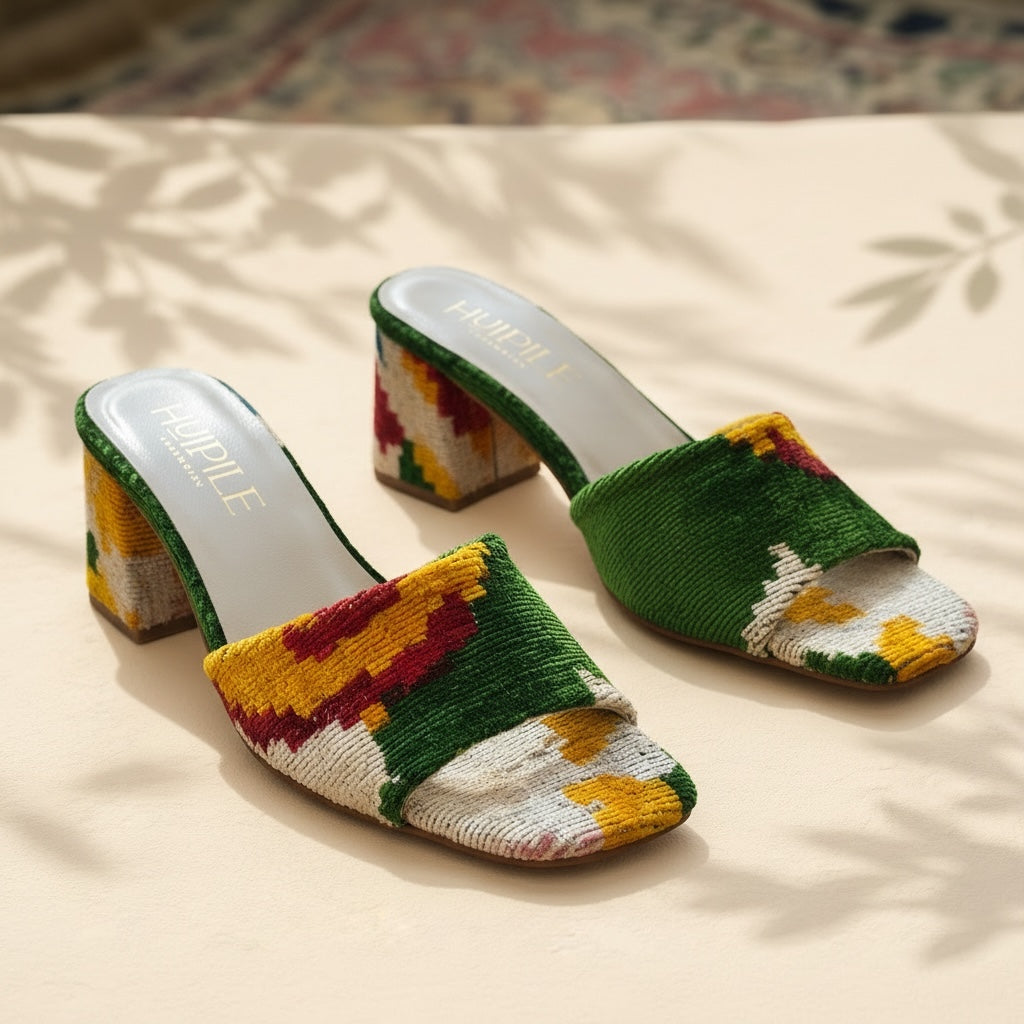 The Ikat Heels Sandals • Wild flowers