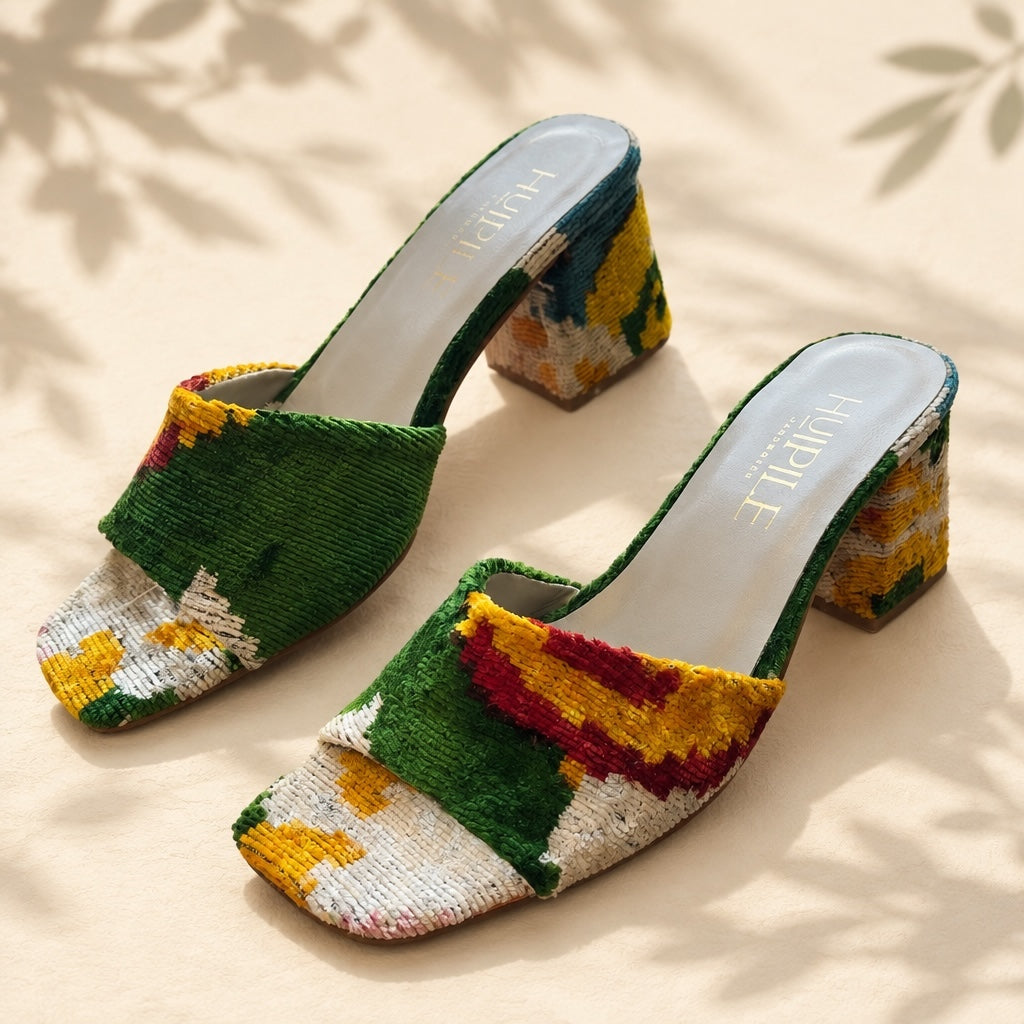 The Ikat Heels Sandals • Wild flowers