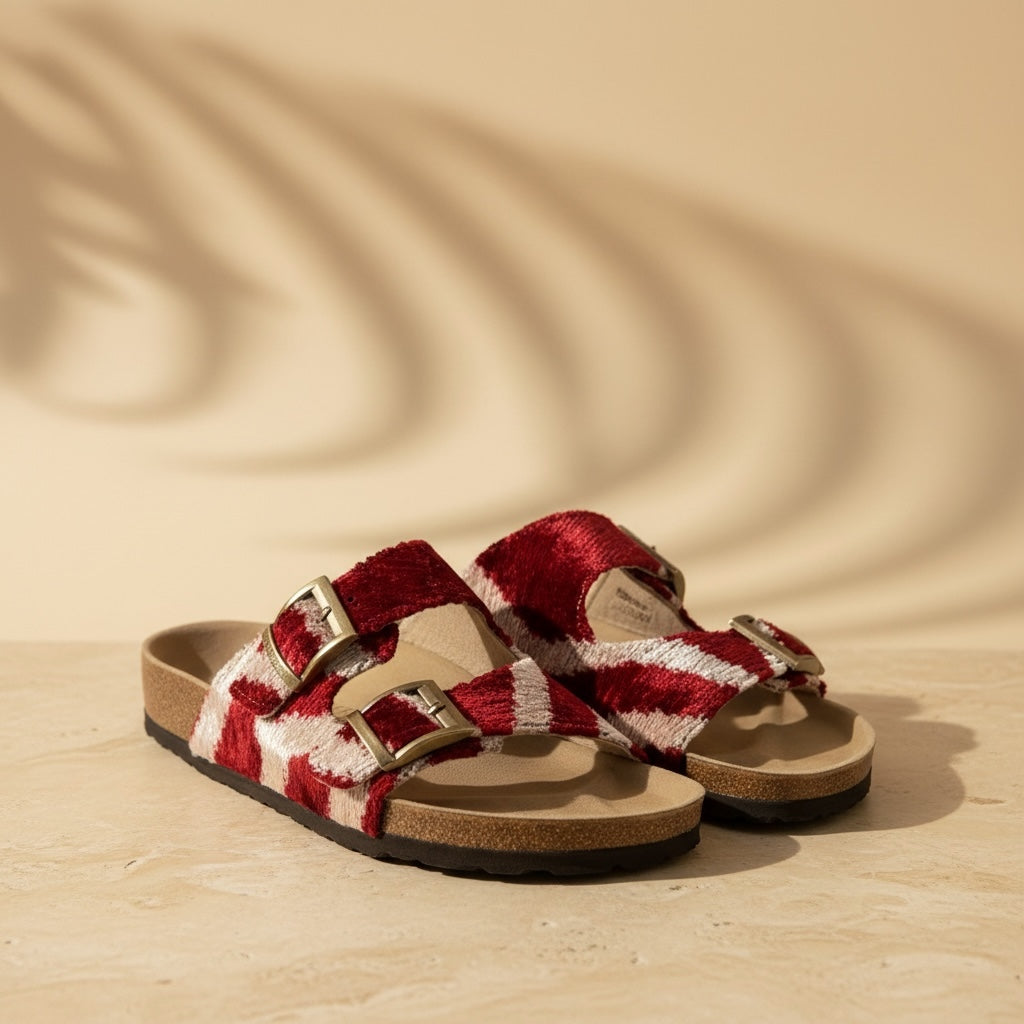 Crimson Wave • The Ikat Buckle Sandal