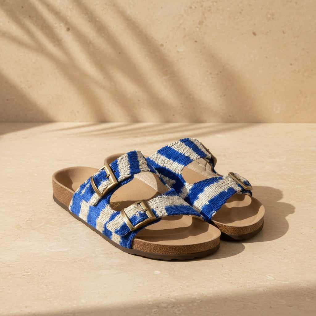 Blue Labyrinth • The Ikat Buckle Sandal