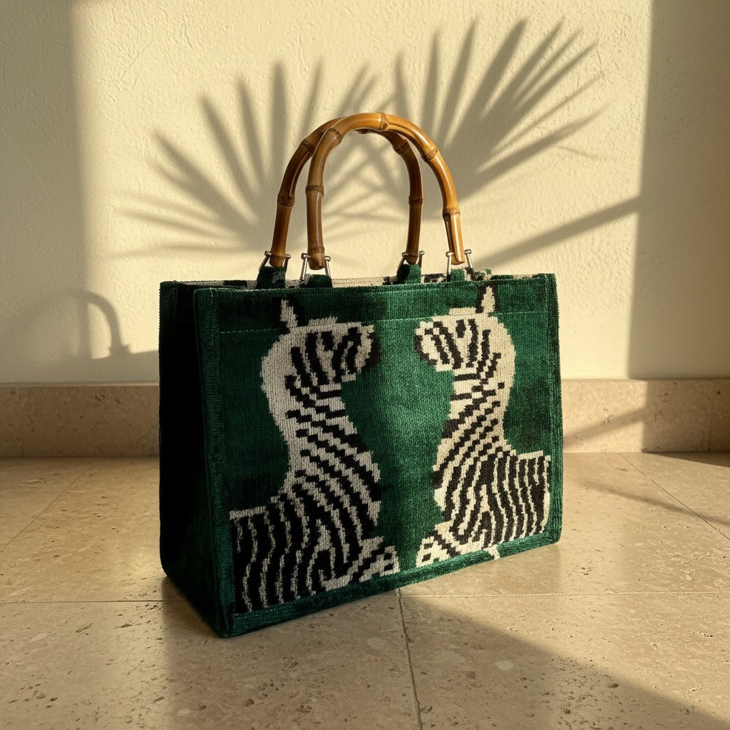 Emerald Zebra • The Ikat Bamboo Tote