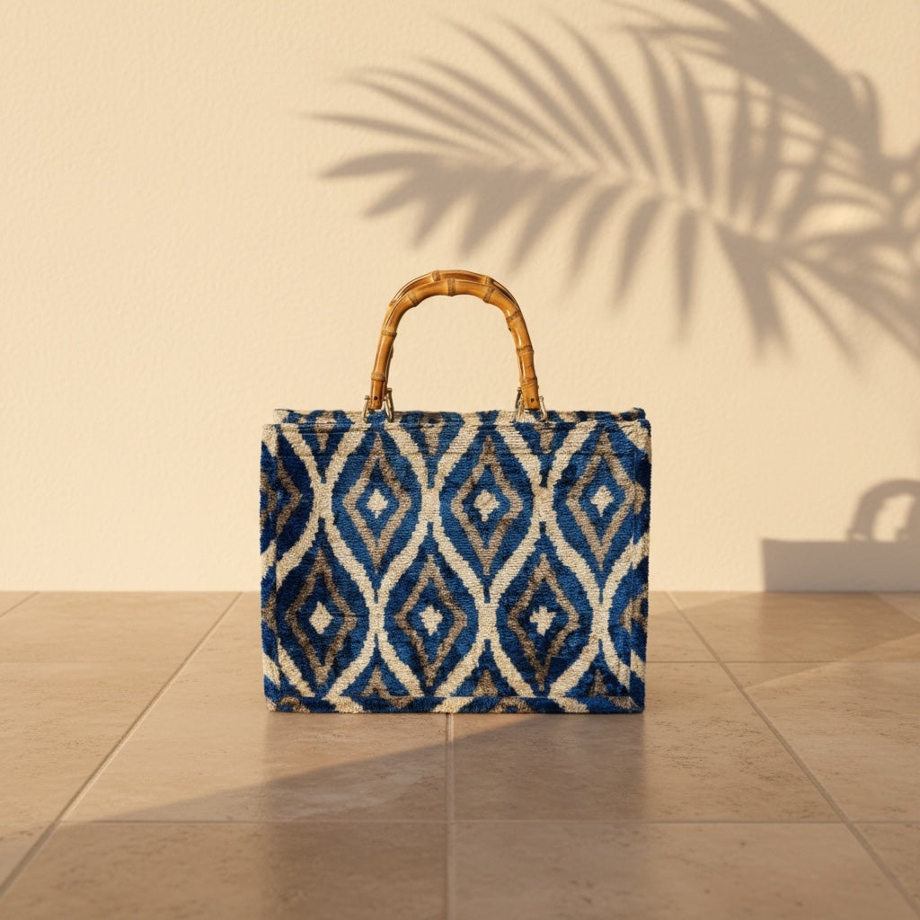 Blue Diamond • The Ikat Bamboo Tote