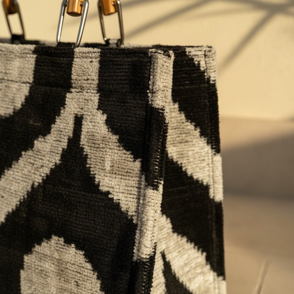 Noir Maze • The Ikat Bamboo Tote