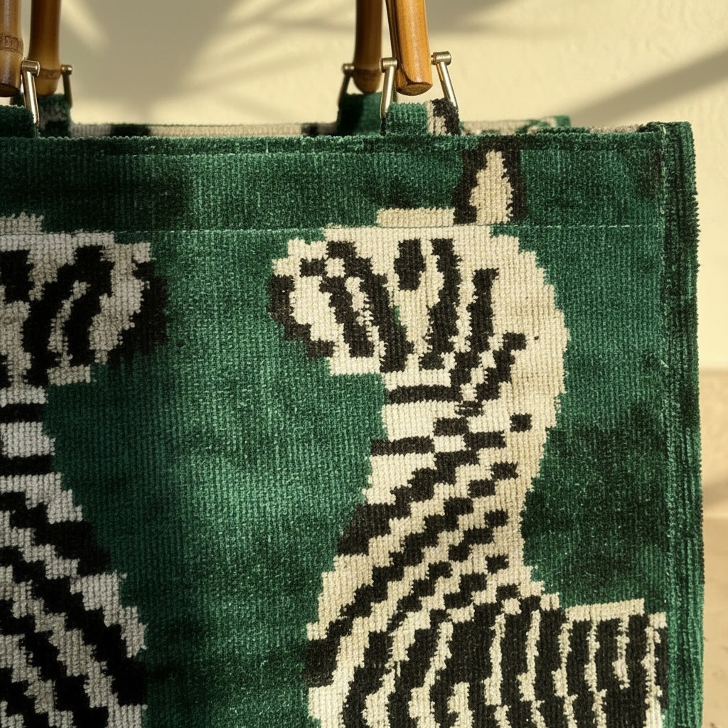 Emerald Zebra • The Ikat Bamboo Tote