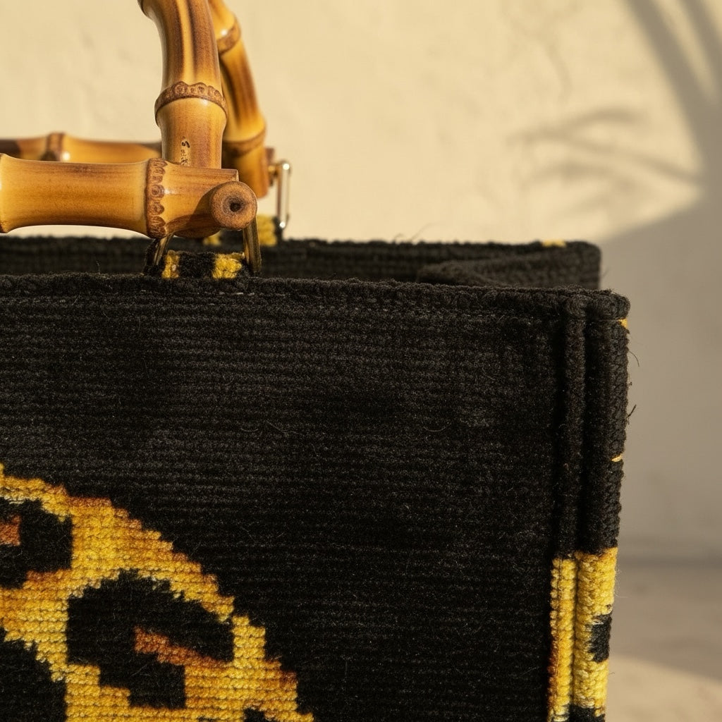 Golden Leopard • The Ikat Bamboo Tote