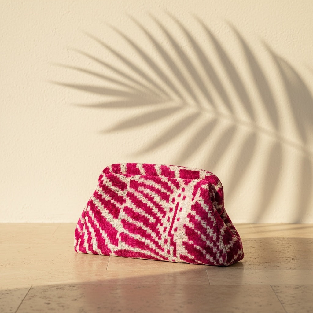 The Ikat Pouch Bag • Fuchsia Flow