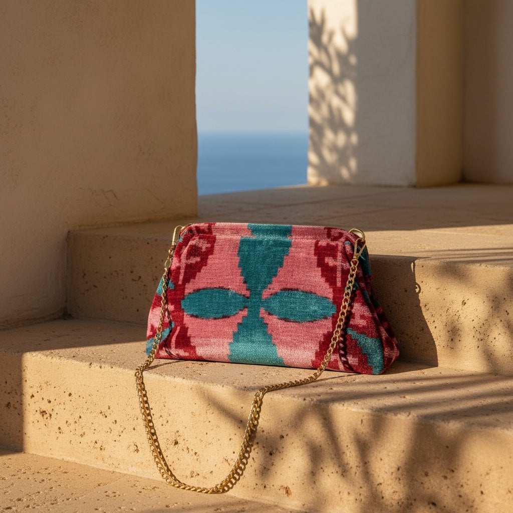 The Ikat Pouch Bag • Pink Lotus