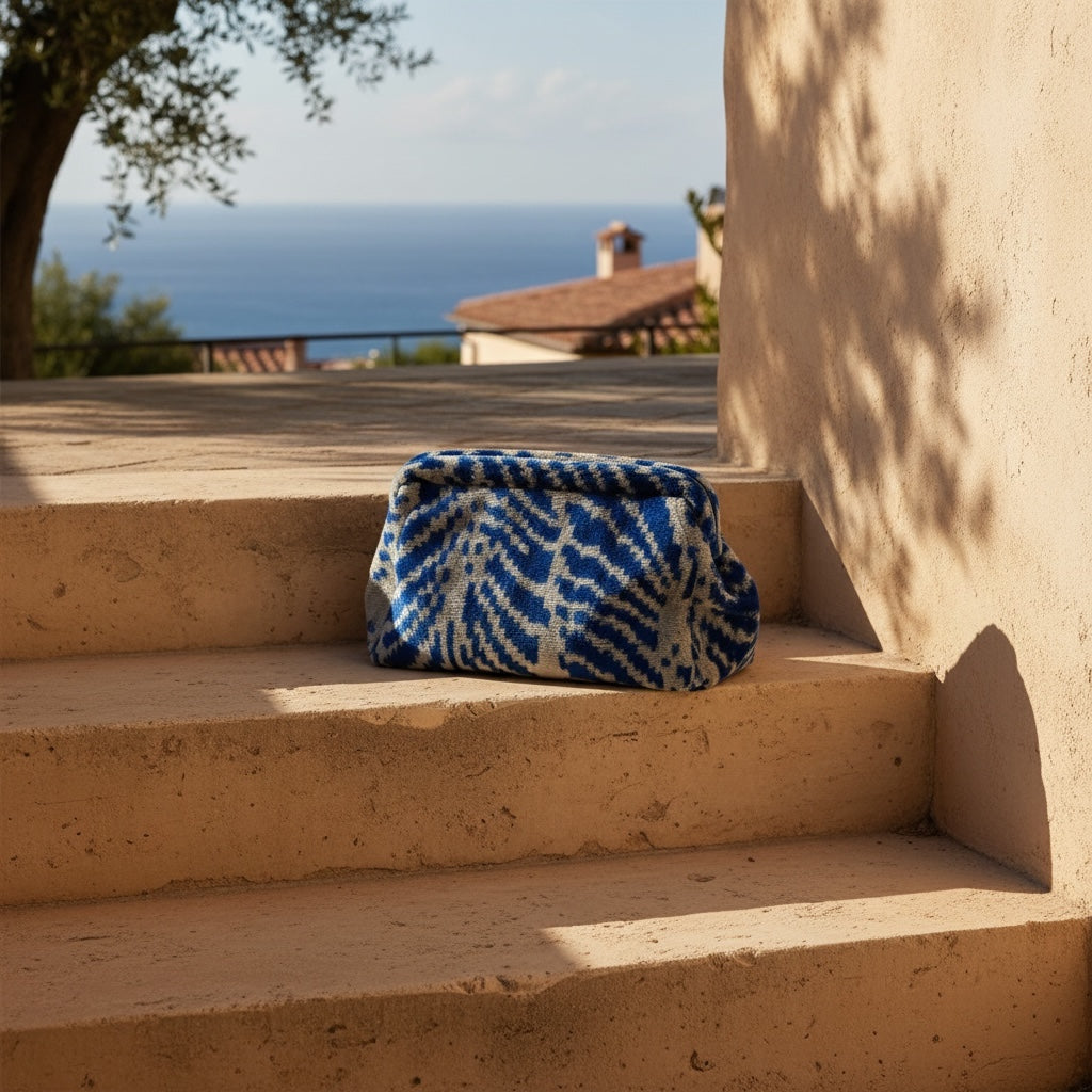 The Ikat Pouch Bag • Indigo Flow