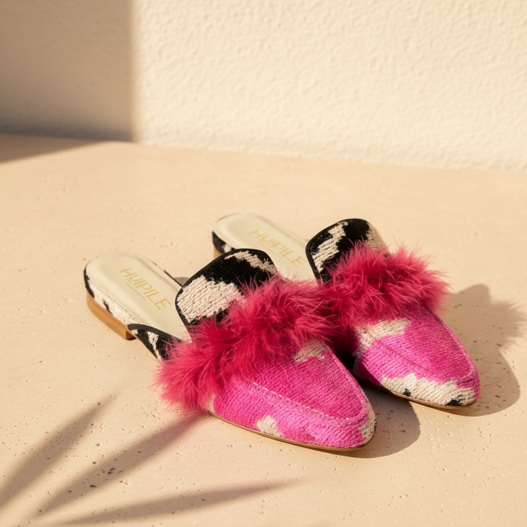 The Ikat Mule Real Plumage • Fuchsia Graffiti