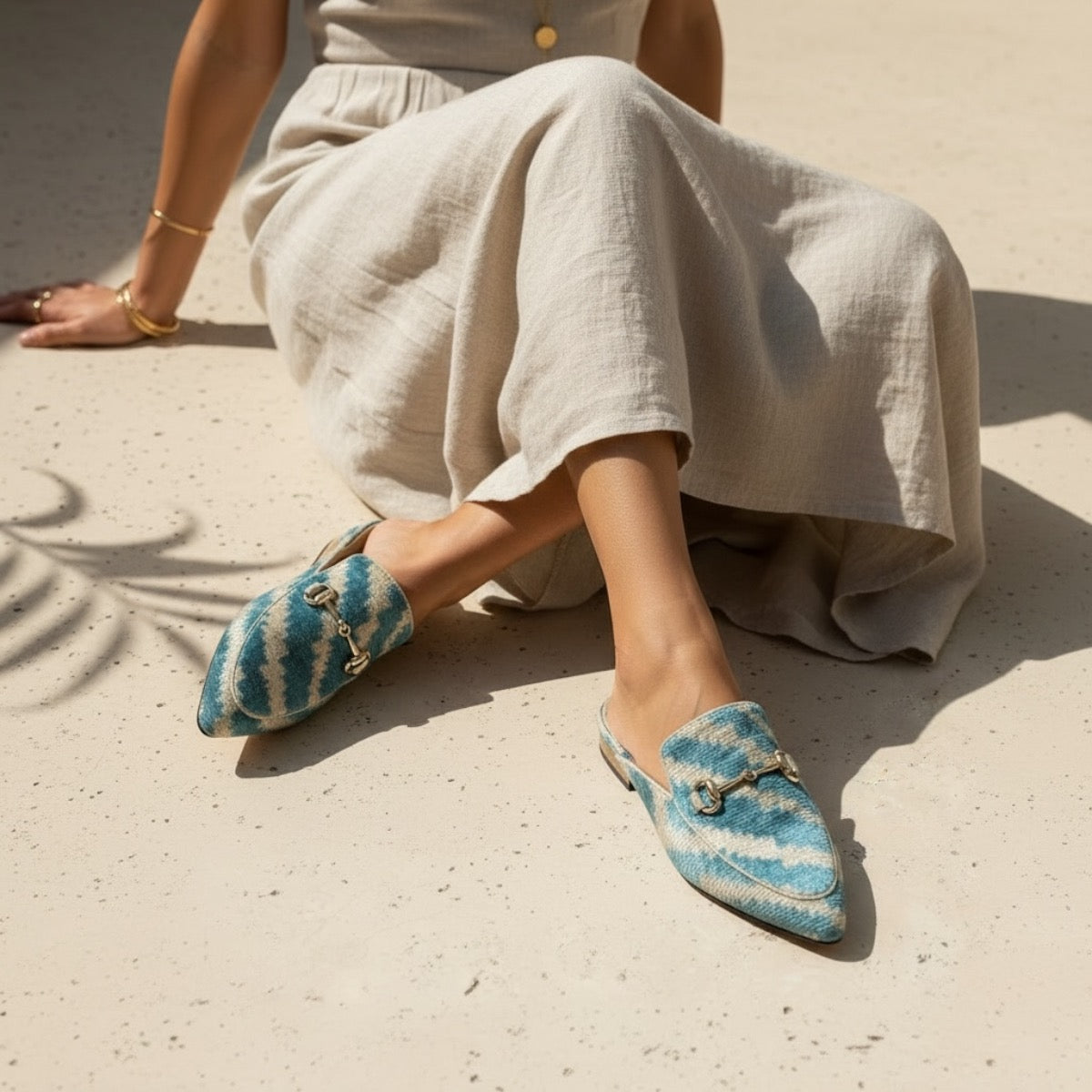 Azure Wave Telar • The Ikat Mule Heritage